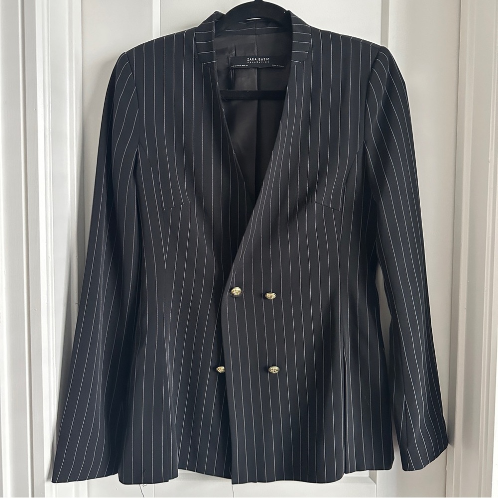 ZARA Basic Pinstriped Blazer - Size S